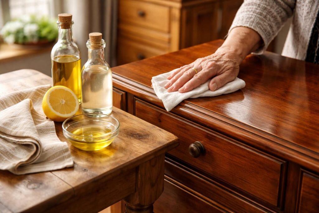 découvrez des astuces de grand-mère efficaces pour nettoyer naturellement votre meuble en merisier vernis et lui redonner tout son éclat sans produits chimiques.