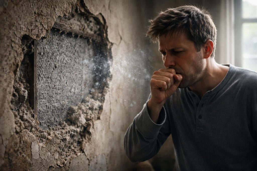 découvrez les risques pour la santé liés à une plaque d'amiante non traitée dans le mur et les mesures à prendre pour se protéger efficacement.