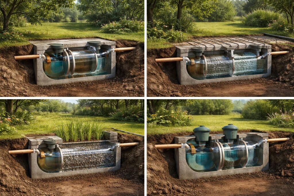 découvrez les principales différences entre les types de schémas de fosse septique et ce qu'il faut savoir pour bien choisir et entretenir votre installation.