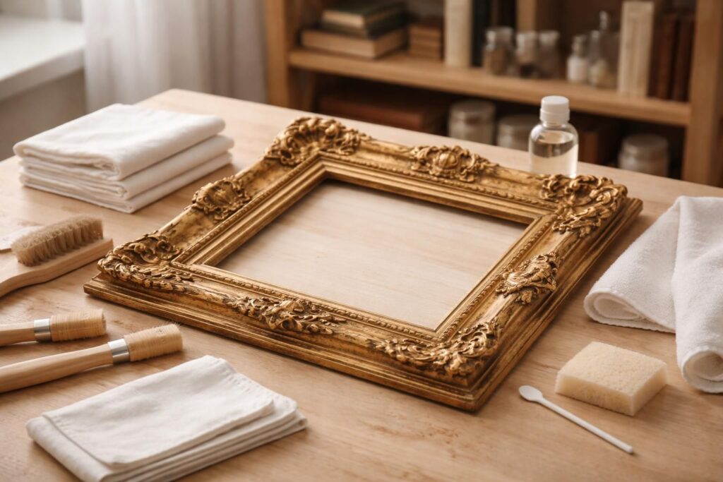 découvrez les meilleures techniques pour nettoyer efficacement un ancien cadre doré et lui redonner tout son éclat sans l'abîmer.