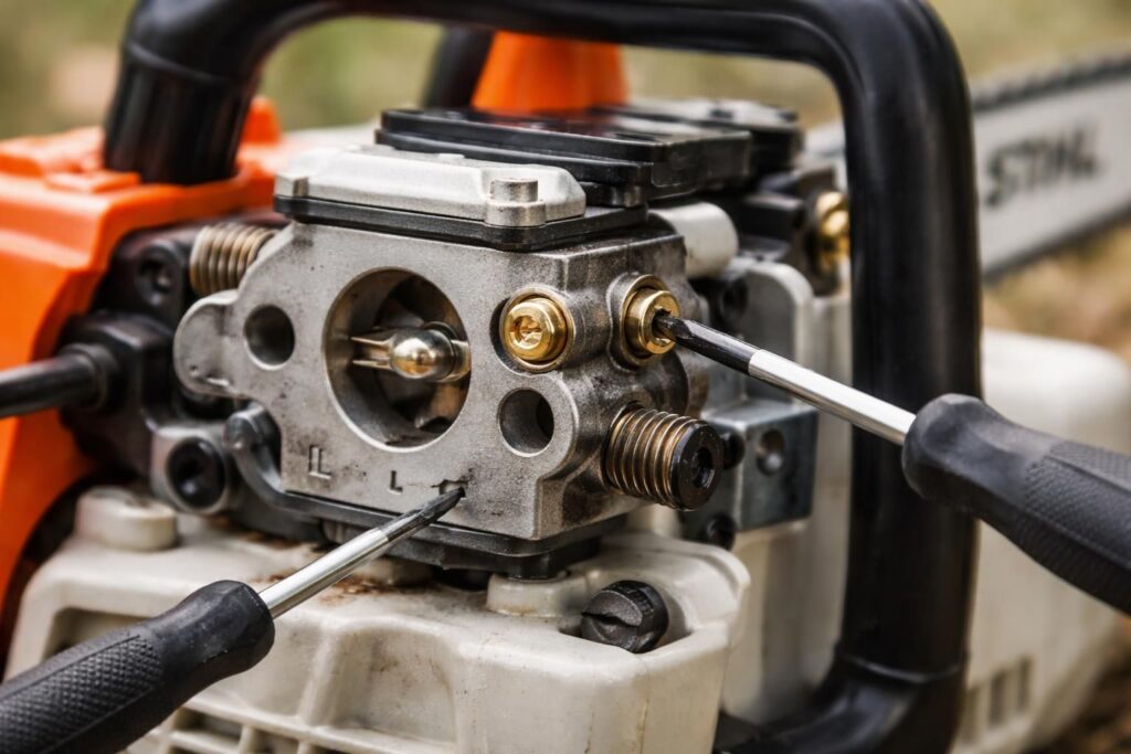 découvrez comment régler efficacement le carburateur de votre tronçonneuse stihl en ajustant les vis h et l pour optimiser ses performances et prolonger sa durée de vie.