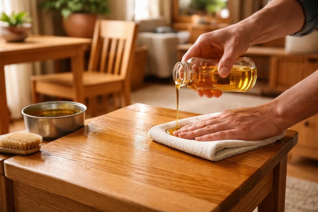 découvrez comment utiliser l'huile de vidange pour le bois afin de protéger et embellir vos meubles durablement.