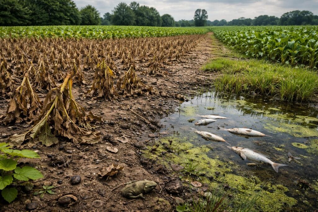 découvrez les conséquences environnementales d'un mauvais dosage de glyphosate 360 dans 10 litres d'eau, et comment éviter les impacts négatifs sur la biodiversité et la qualité des sols.